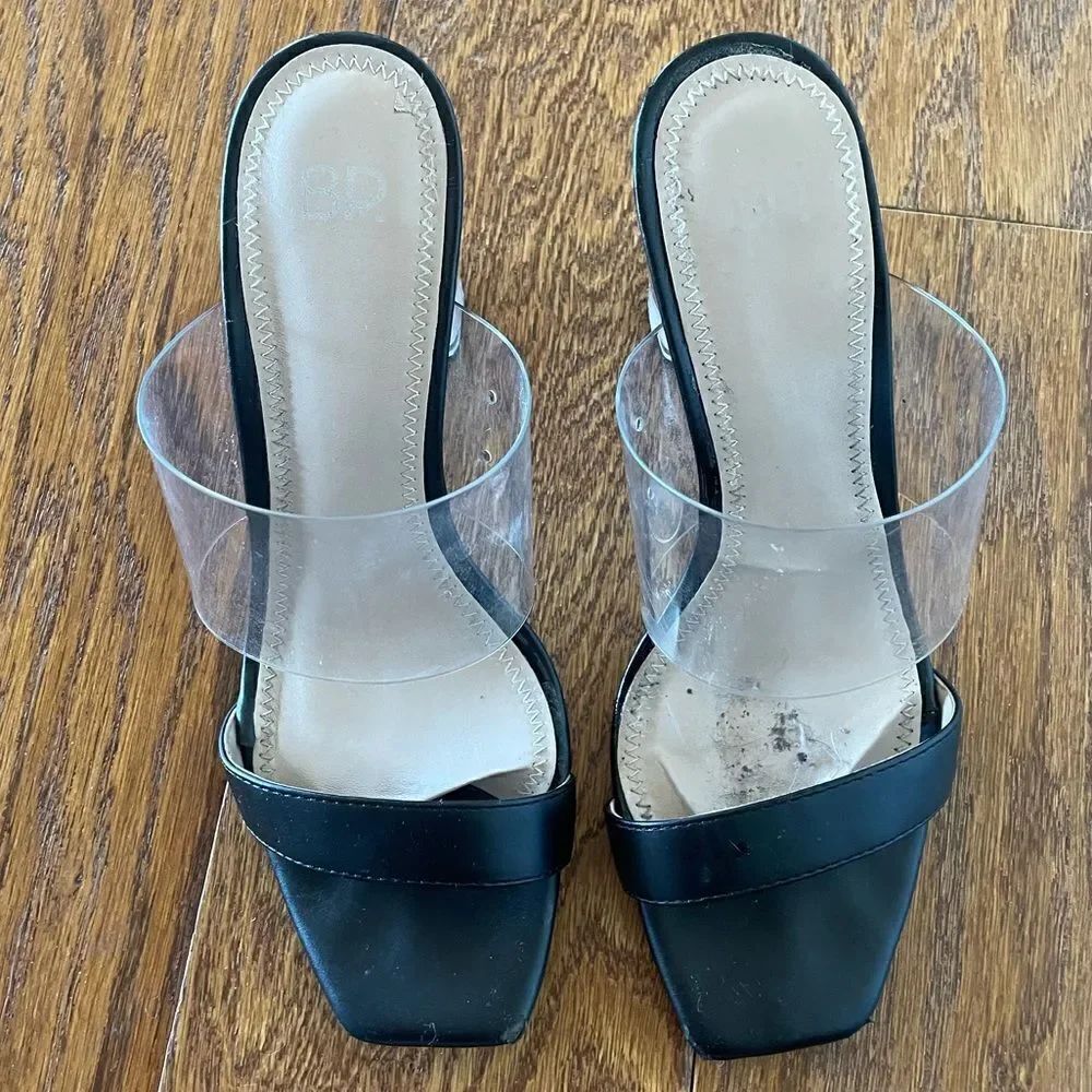 Black  & clear mules - Picture 2 of 3